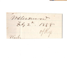 Warner Underwood 1808-1872 Signed Clip /Autographed Congress, Abe Lincoln Consul