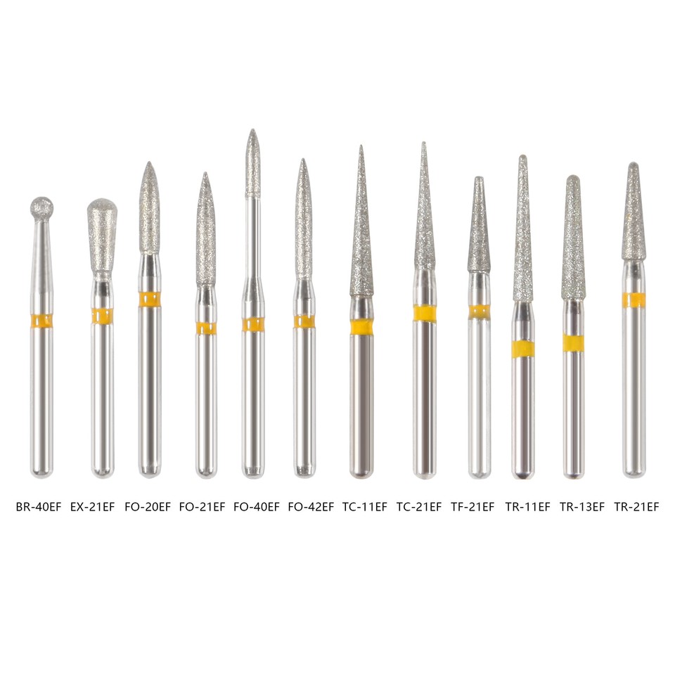 100* Dentist Diamond Burs Bur Bits Drill FG 1.6mm 102 Types High Speed ...