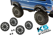 Blackout Chrome Delete Wheel Hubcap Inserts For Traxxas TRX4 K5 Blazer Crawler