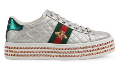 gucci silver platform sneakers