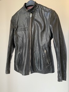 60s racer cafe motorcycle jacket womens leather medium