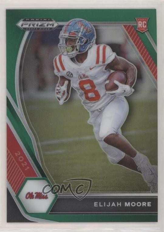 2021 Panini Prizm Draft Picks Green Prizm Elijah Moore #124 2l4