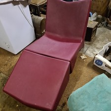 Outgang Oxblood Garden Chair With Footstool