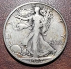 1927-S Walking Liberty Half Dollar FINE Original Toning & Problem Free 50c Coin