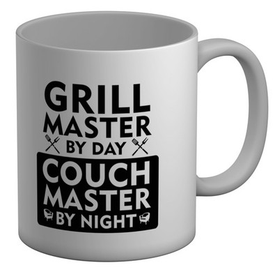 Grill Master by Day Couch Master by Night BBQ Becher 11oz Tasse Geschenk Weiß