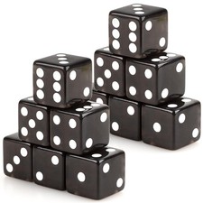 12 Pcs 19 mm Casino Dice Acrylic Black Translucent D6 Dice 6 Sided with Squar...