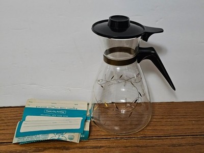 Vintage Tricolette Flameproof Glass Coffee Carafe Retro MCM