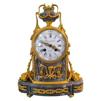 Pendule Borne style Louis XVI "Raingo Fréres" aux cornes d'abondance -XIXéme - Photo 1/4