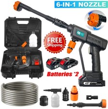 48V Cordless Car High Pressure Washer Jet Rechargeable Cleaner Gun + 2 Battery.