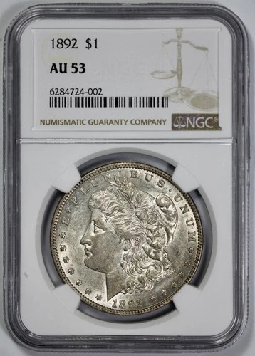 1892 Morgan Silver $1 Dollar NGC AU 53