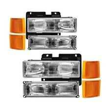 Headlight Assembly Compatible with 1994-1998 OBS Chevy Silverado C/K Series 1...