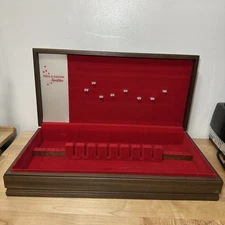 LARGE 23 x 11.5 X 4” Reed and Barton Silverware Flatware Wood Storage Box