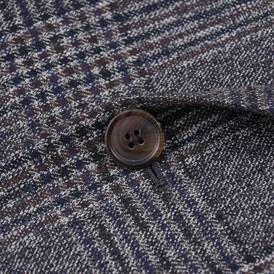 Traje de lana Belvest regular-fit gris-azul marino-marrón tejido a cuadros 44R (UE 54) NUEVO CON ETIQUETAS Foto 4 de 4