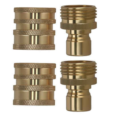 #ad 3 4quot; Pressure Washer Adapter Coupler Brass Quick Connect Garden Hose 4Pcs $18.60