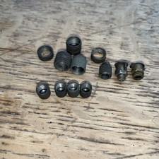 Vintage bike oilers and Valve Cap - Presta, brass, knurled, Period Correct