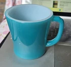 Vintage Anchor Hocking Fire King Turquoise Coffee Mug D Handled