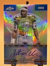 2016 Leaf All American Blue Prismatic Auto Justin Madubuike #64 Texas A&M /50