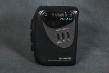 Vintage Sharp JC-196 AM FM Radio Stereo Cassette Player w/ Belt Clip - Tested