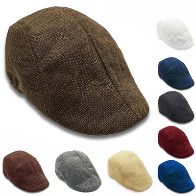Traditional Irish Flat Cap Flax Ivy Cap for Men Classic Driving Hat Style