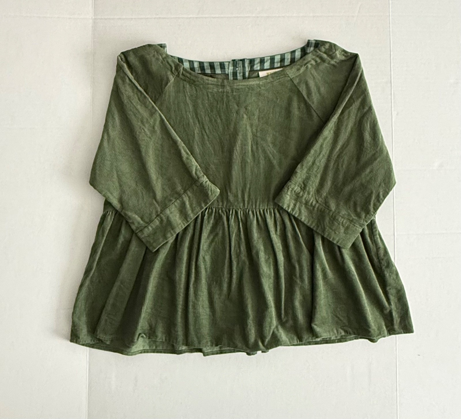 Maeve by Anthropologie Green Maria Babydoll Corduroy Casual Blouse Size Small