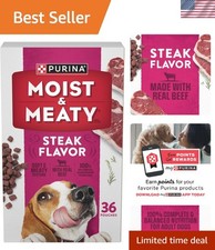 Purina Moist and Meaty Steak Flavor Soft Dog Food Pouches - 36 Ct. Pouch