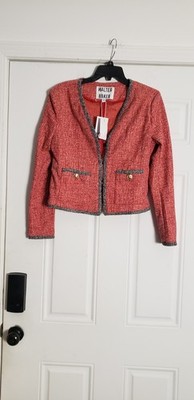 Walter Baker Katie Red Button Jacket Womens M Lined Long Sleeve Short