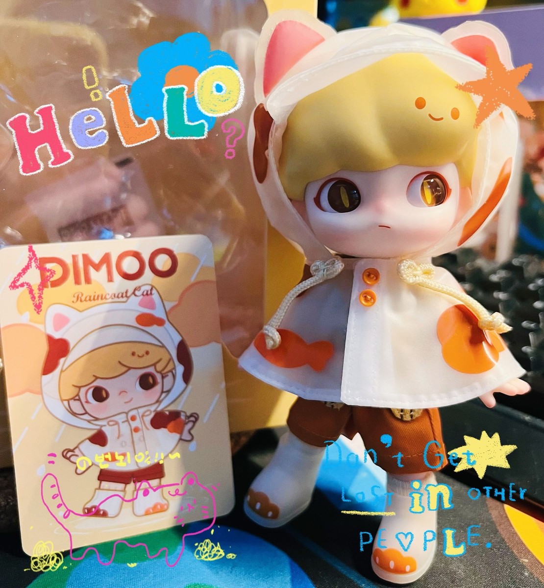 Authentic Dimoo Raincoat Cat BJD Action Figures Toys Gift Doll
