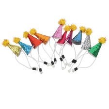 10 Pcs Dog Party Hat Birthday Supplies Cat Themed Hats Adjustable Pet