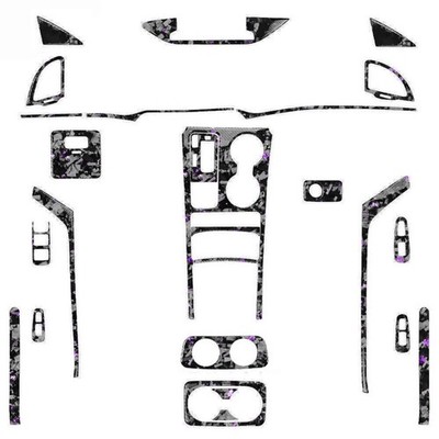 32Pcs Purple Forged Carbon Fiber Full Set of Decrative Tint for Kia Stiger 18-23