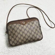 Borsa a tracolla vintage Gucci ad incastro GG PVC in pelle pochette a tracolla originale