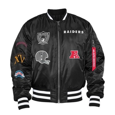 Alpha Industries Men's Las Vegas Raiders Reversible MA-1 Bomber Jacket- 3XL