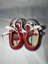 Converse All Star Baby/Toddler Low Top Sneaker US 4 Red/White Canvas Lace Up