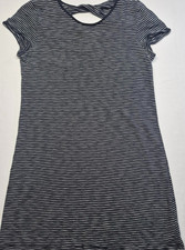 Gap women's black/white stripped twist-back short sleeve t-shirt dress sz. S