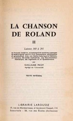 La chanson de Roland texte - Paperback, by Picot Guillaume - Acceptable r
