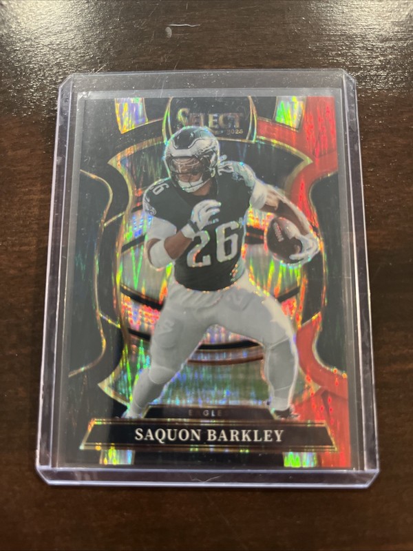 2025 Panini Select - Concourse Saquon Barkley #90 Black & Red Shock Prizm