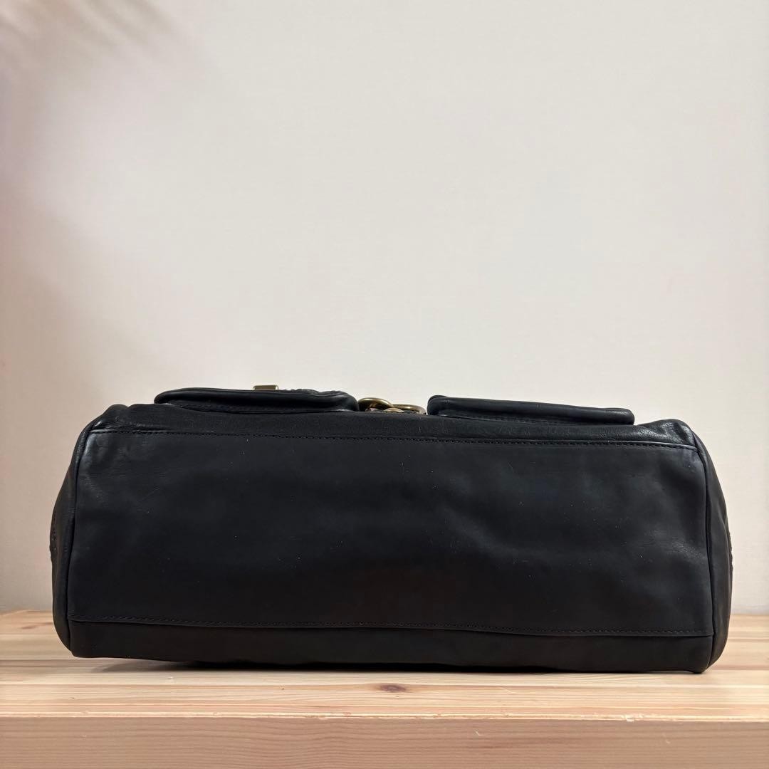 Coach Flap Legacy Satchel Bag Black Leather Vintage 65th