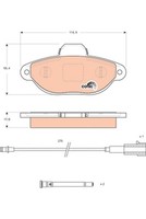 Bremsbelagsatz, Scheibenbremse GDB1745 TRW FüR Ford Fiat
