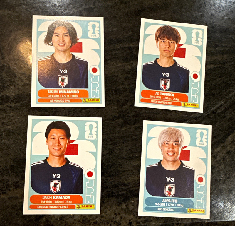 Panini FIFA World Cup 2026 Japan 4 Sticker Lot Minamino Tanaka JPN 10