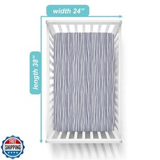 American Baby Company 100 Natural Cotton Fitted Mini Crib Sheet 38" x 24" - ...