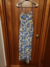 B•O•G Collective Floral Jumpsuit Size Small - Blue and Yellow - Changable Straps