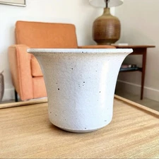 Robert Maxwell Large Planter Pot White Glaze Flared Lip Studio Pottery MCM