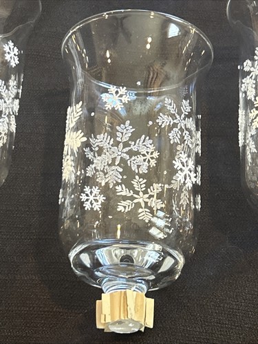 4 Home Interiors Sparkling Snowflake Votive Cup Replacement/ Candle Holder - Picture 7 of 9