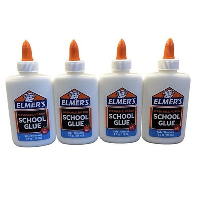 4X Elmers Liquid School Glue Slime Glue & Craft Glue | Washable 4 Oz Ea
