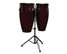 Latin Percussion Aspire Series 11" and 12" Conga Set w/ Double Stand - Dark Wood