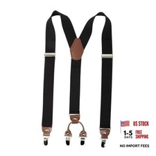 Men's Suspenders Red Suspenders for Men Adjustable Elastic suspenders Black