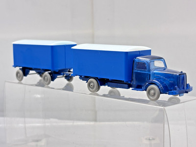 Wiking-Replika IMU Kasten Lastzug bau mit Fh MB 5000 blau transparent