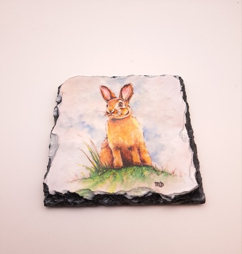 A Greedy Rabbit On the Sussex South Downs, Mug and Rock Coaster with Gift Box - Picture 3 of 8