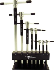 8Pc Metric T-Handle Hex Allen Key Wrench Tool Set - 3-Way Rotating Spinning Slee