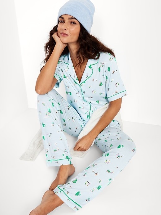 OLD NAVY by Gap ~ NWT New! XL ~ WINTER VILLAGE Sunday Sleep Knit Jersey PJ Set