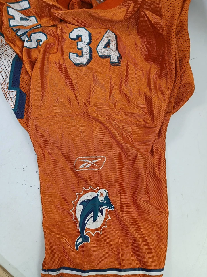 Camiseta de fútbol americano de los Miami Dolphins para hombre 2XL naranja NFL Ricky Williams Reebok Foto 4 de 4
